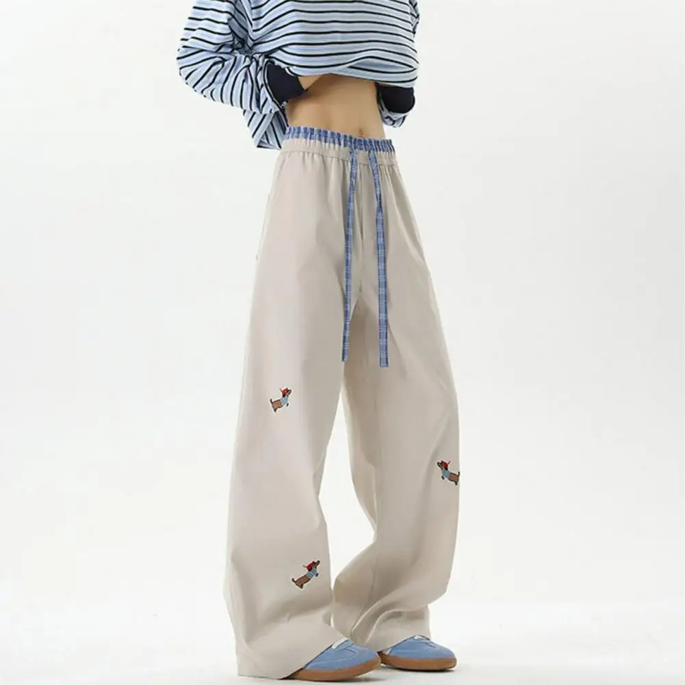 Y2k การ์ตูน Dachshund เย็บปักถักร้อย Casual กางเกงผู้ชายผู้หญิง Premium Jogging Drawstring Sweatpants Travel Baggy กางเกง
