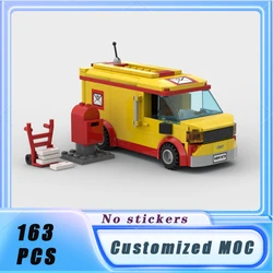 City Vehicle Series Creative Mail Van Building Blocks Model Bricks Display Collection Children's Toys Gifts 163PCS