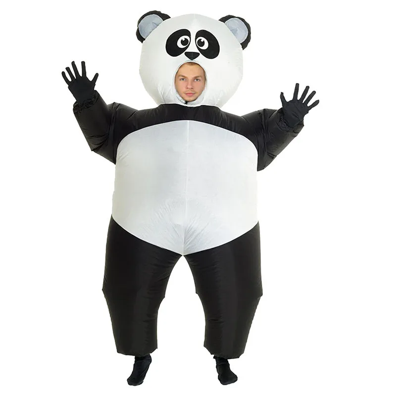 Panda opblaasbaar kostuum voor kinderen volwassen grappige mascotte cosplay luchtblaaspak carnaval cartoon aankleden ouder-kind slijtage festival