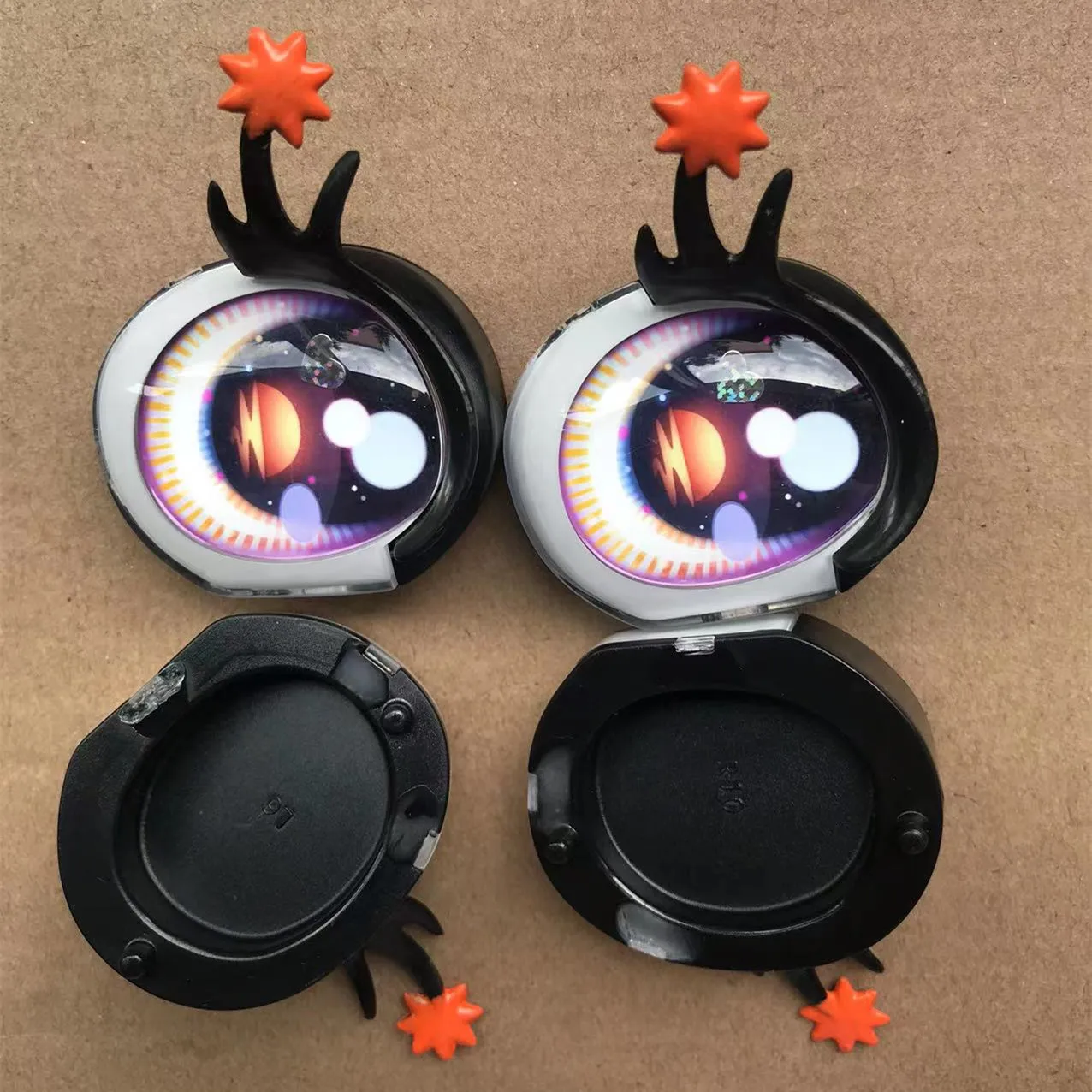 كبير قوس قزح دمية عيون 1/3 دمية الرموش الحقيقية لامعة دمية العين كرات ملونة دمية حية الديكورات الأصلي لطيف دمية الملحقات