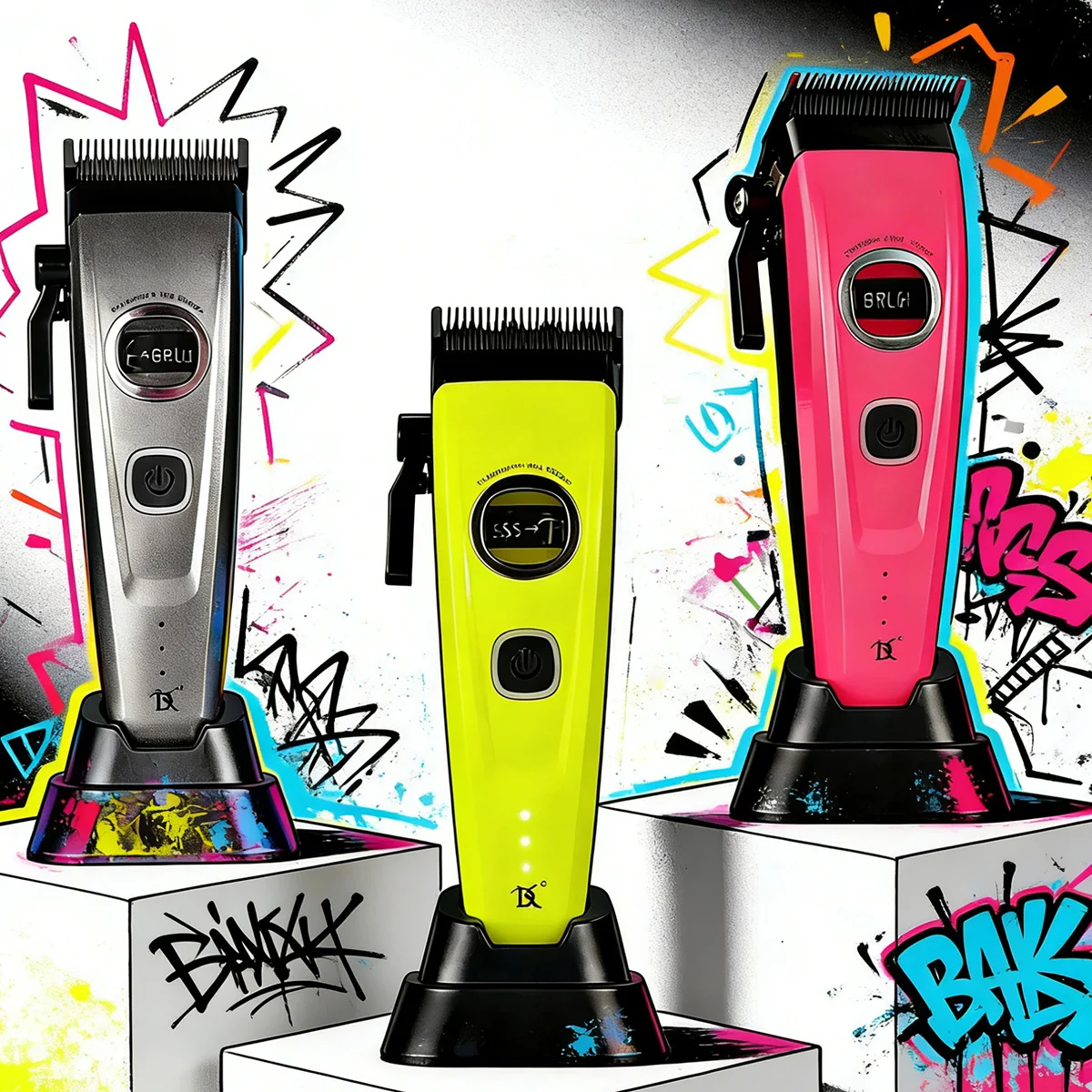 

Professional DK Outer Rotor Brushless Motor 7200RPM Men's Fade Clipper Barber Echo Blade Base Charger Blending Hair Trimmer