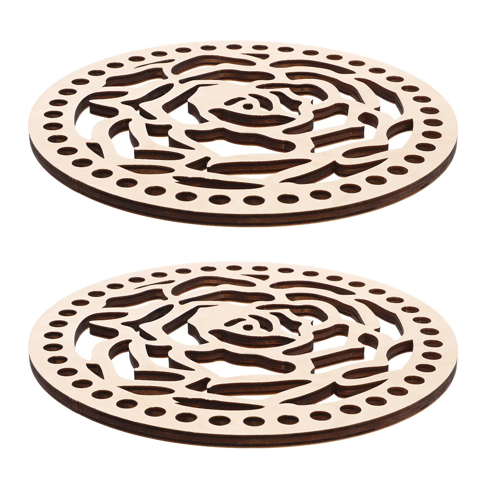 2Pcs 14Cm Round Wooden Crochet Bag Bottom Shaper for DIY Craft Basket Weaving Knitting Purse Making Supplies Wooden Embroidery