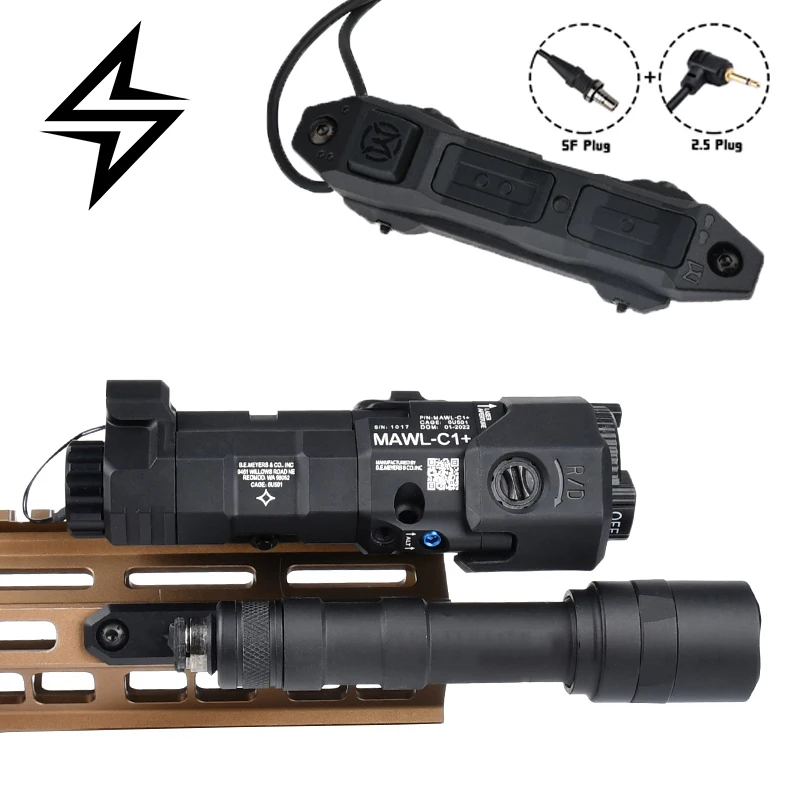 WADSN MAWL Red/Green/Blue VIS Aiming Infrared LED Strobe Flashlight M300/M600 Light Airsoft Hunting Sight Tactical Metal Set