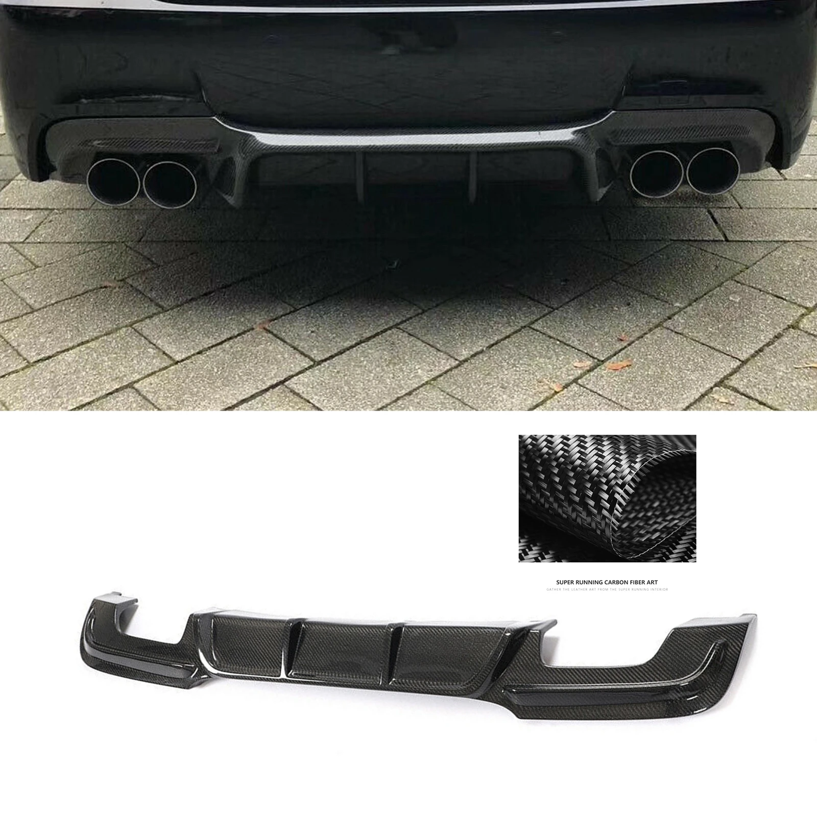 

Carbon Fiber Car Rear Bumper Diffuser Lip For BMW E90 3 Series 323i 325i 328i 330i 335i M-Sport M-Tech Sedan 2009 2010 2011 2012