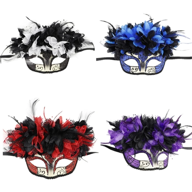 

Masquerade Mask Feather Mask for Women Halloween Eyemask Carnivals Costume