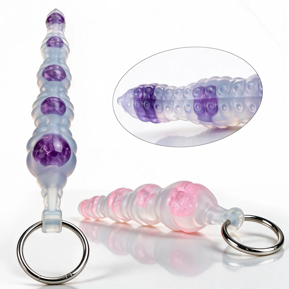 YOCY Fantasy Transparent Liquid Silicone Octopus Beads Buttplug With 5 Crystals Adult Sex Toy Anal Plug Stimulator For Women Men