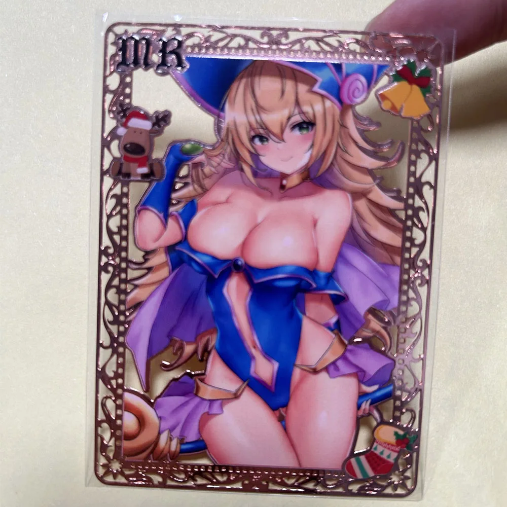 New Goddess Story One Piece Demon Slayer Metal Cards Nami Yor Gorger Makima Rem Power Anime Girl Bikini Metal Card Kids Toy Gift