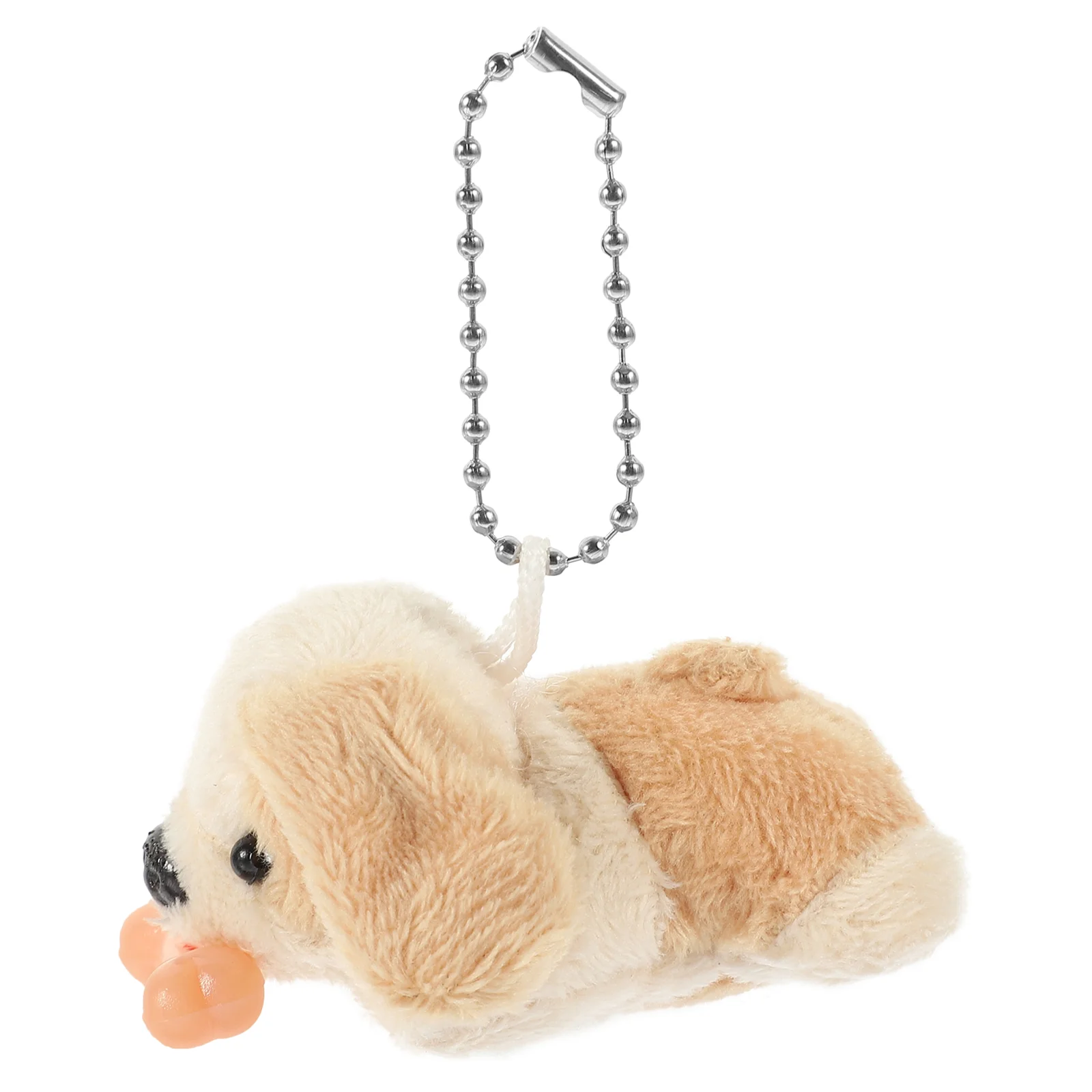 

7CM Adorable Stuffed Dog Toy Keychain Charm Fluffy Hanging Pendants PP Cotton Lightweight Portable Keyring Decor