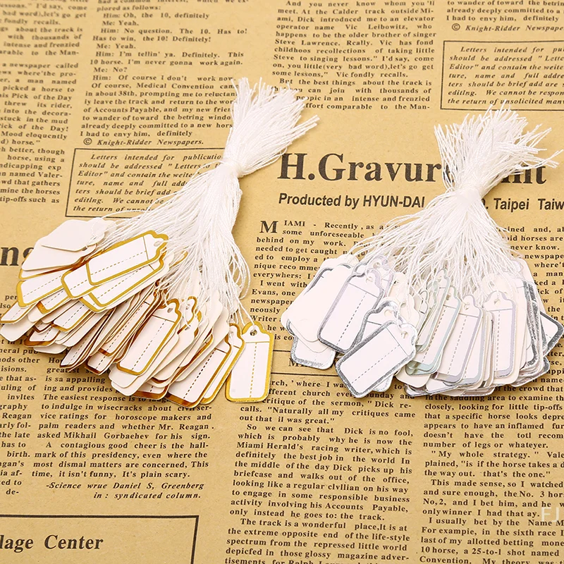 

[YU]200pcs Price Label Tags Jewelry Price Label Paper Cards Rectangular Blank Tag