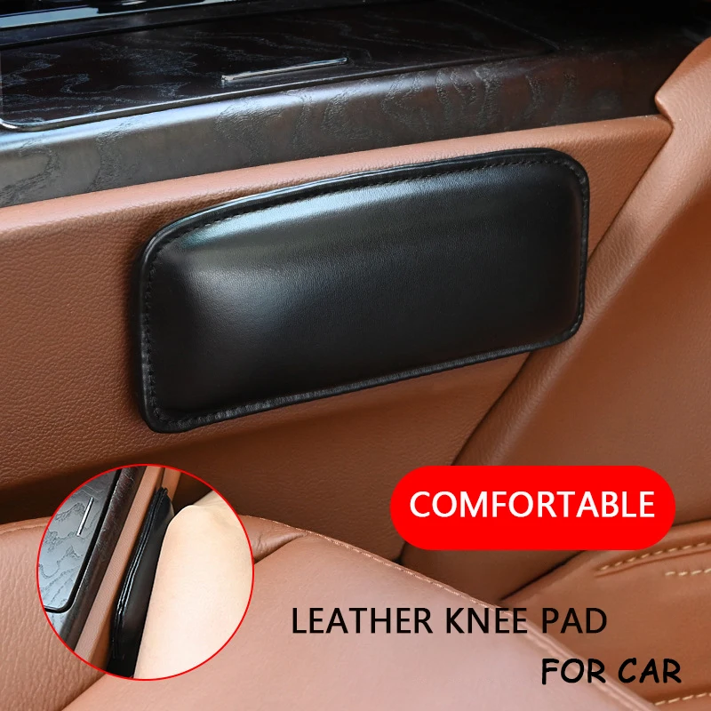 Car Accessories Leather Knee Pad for Car Interior Pillow Protective Leg Pad Center Console Thigh Support Memory Foam Leg Pad