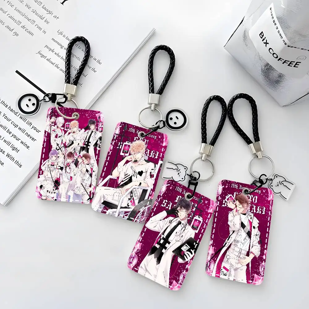 Hot Classic LOVE Game DIABOLIK LOVERS Anime Card Case Keychain Access Card Bag Key Tag Ring Leather Card Holder Key Ring Access