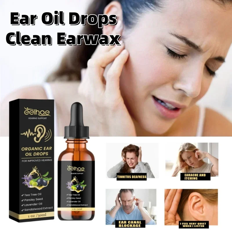 Ear Oil Drops Clean Earwax Relieve Tinnitus Ear Back Deafness Earache Discomfort Ringing Ear Hard Hearing Health Care Serum