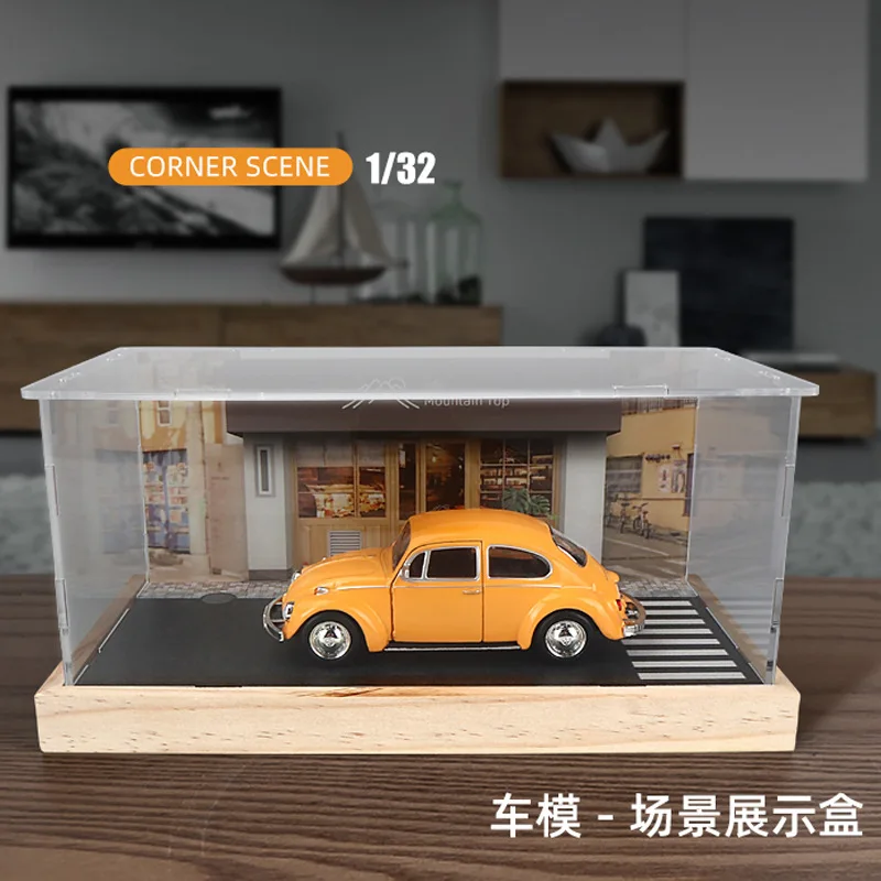 1:32 Simulation Car Parking Lot Street view Scene Vehicles Dioramas Car Model Figure Display Cabinet Box Toy Collection Gifts