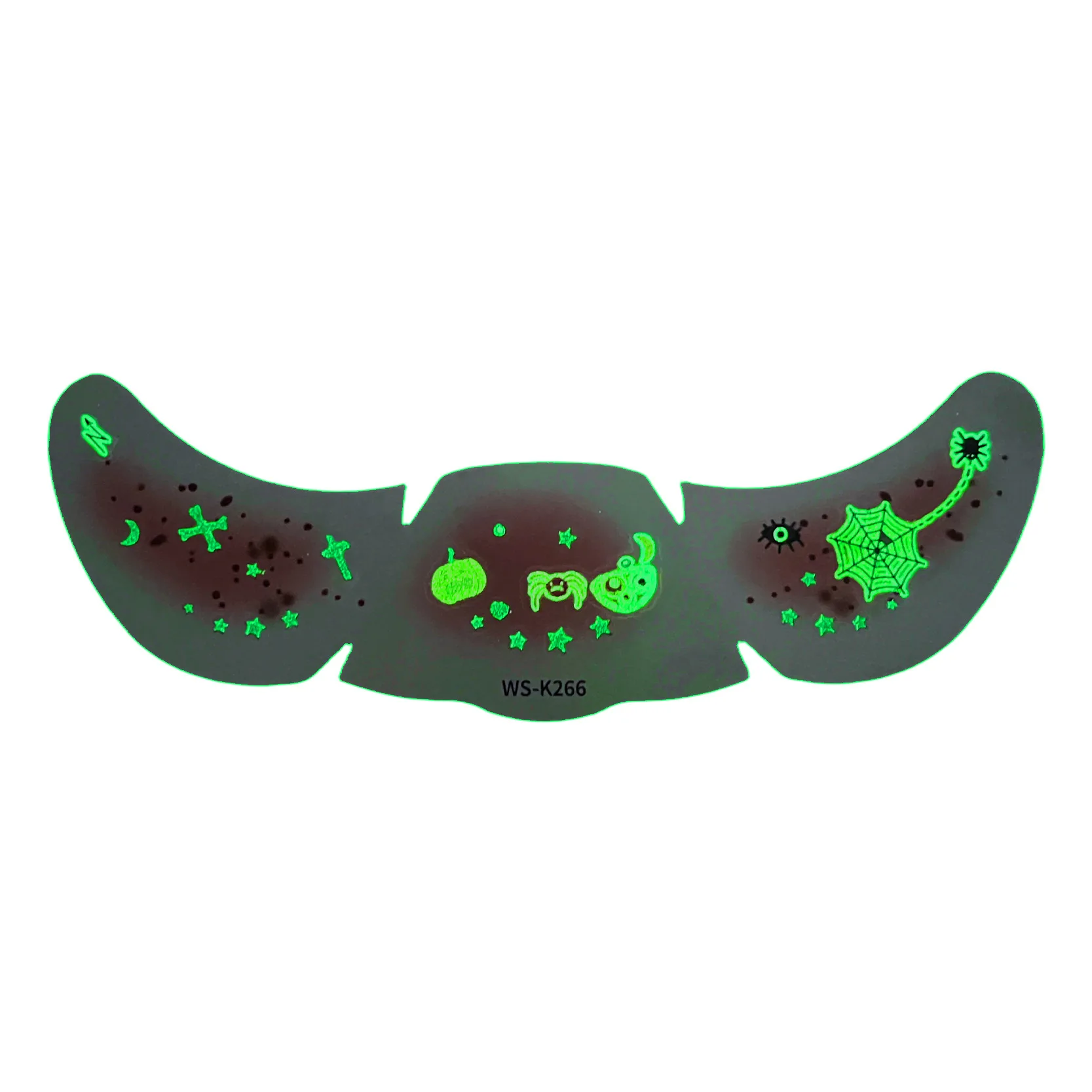 Halloween Temporary Face Tattoo Stickers Glow In Dark Fake Wound Scar Makeup Stickers Facial Decals for Halloween Night Party
