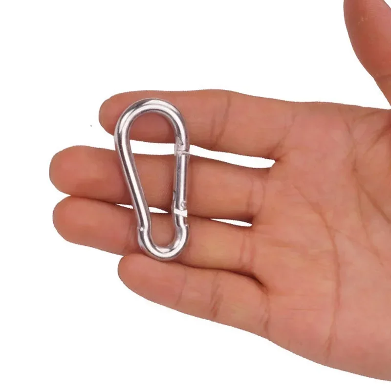 1/100PCS Mini Carabiner Clip Silver Keychain Metal D-ring Buckle Spring Carabiner Snap Hook Outdoor Hanging Camping Quick Link