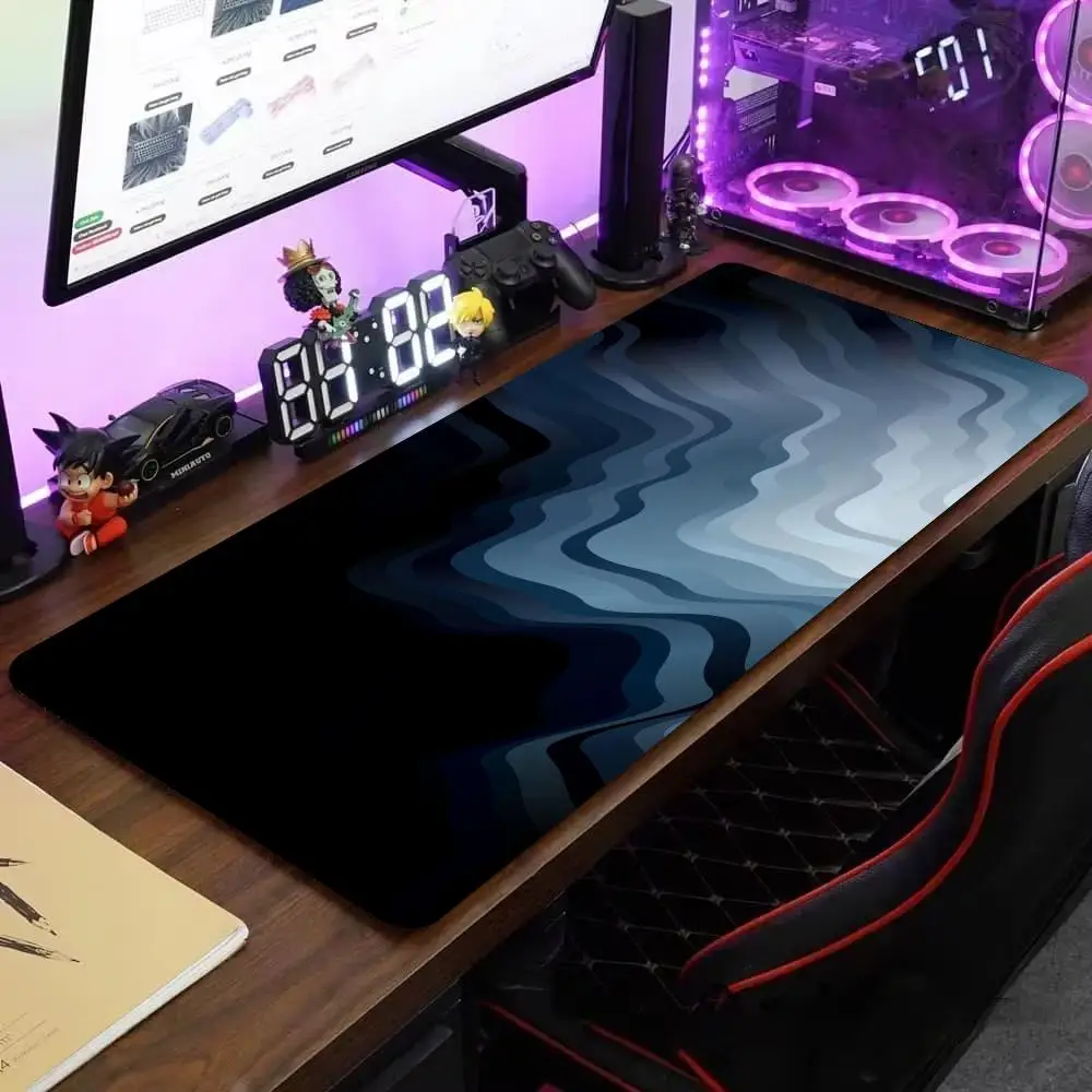 

Blue Curve Mouse Pad Computer Accessories Office Game Table Mats XXL Rubber Anti-slip Gaming Keyboard Mousepads Desk Pads 40x90