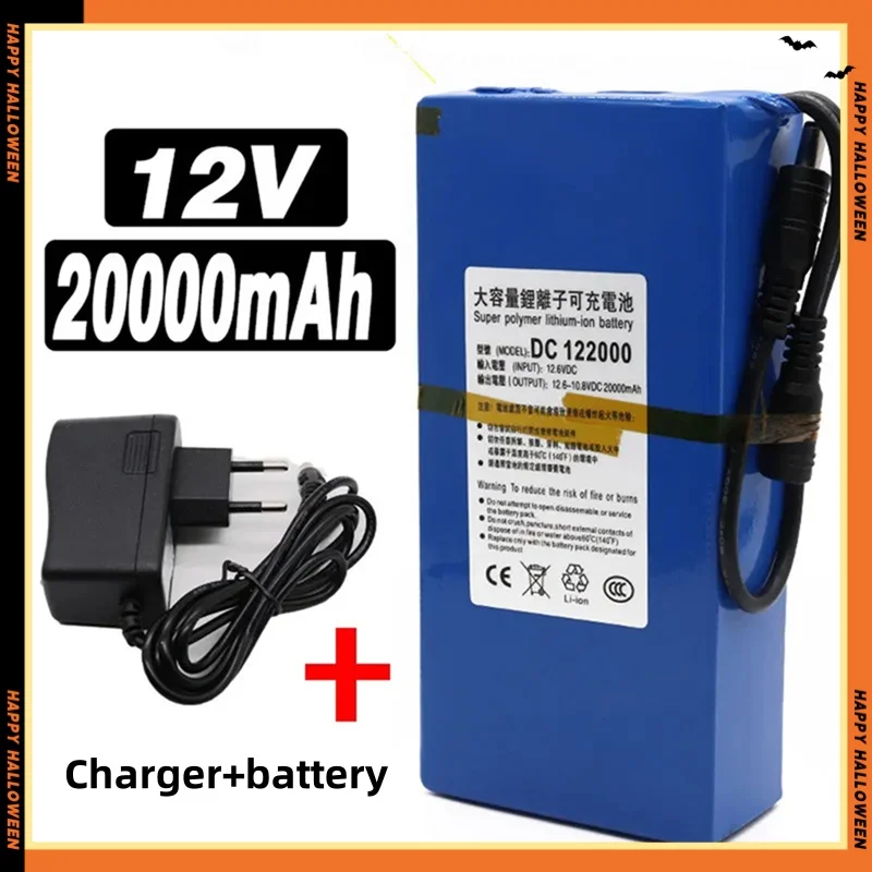 Rechargeable Li-ion Battery, High Capacity AC Charger, 4 Traffic Development Types, New, DC 12V, 6800-20000 mAh