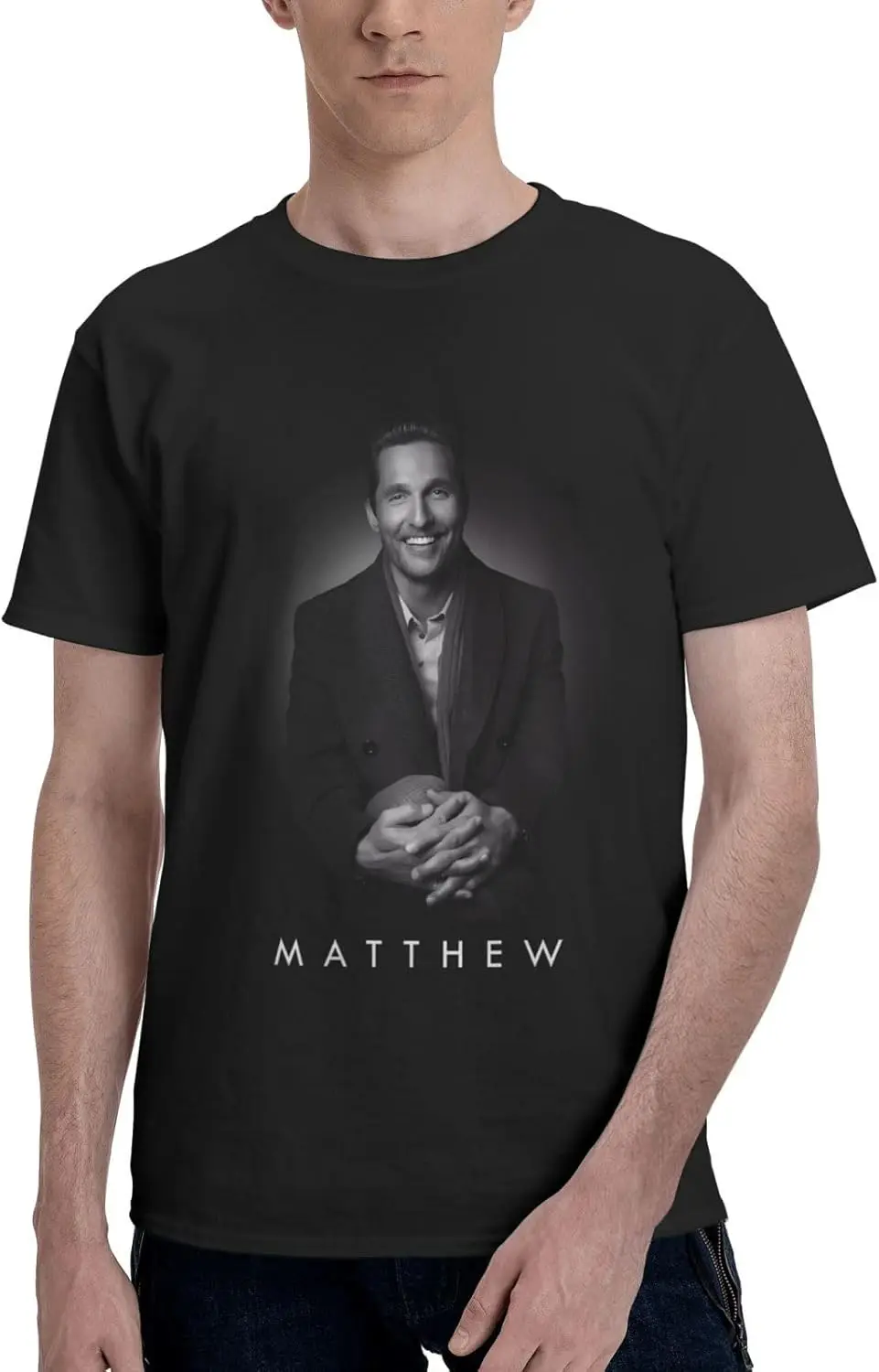 Matthew McConaughey T Shirt Men's Summer Short Sleeve T-Shirt Crewneck Casual Tee