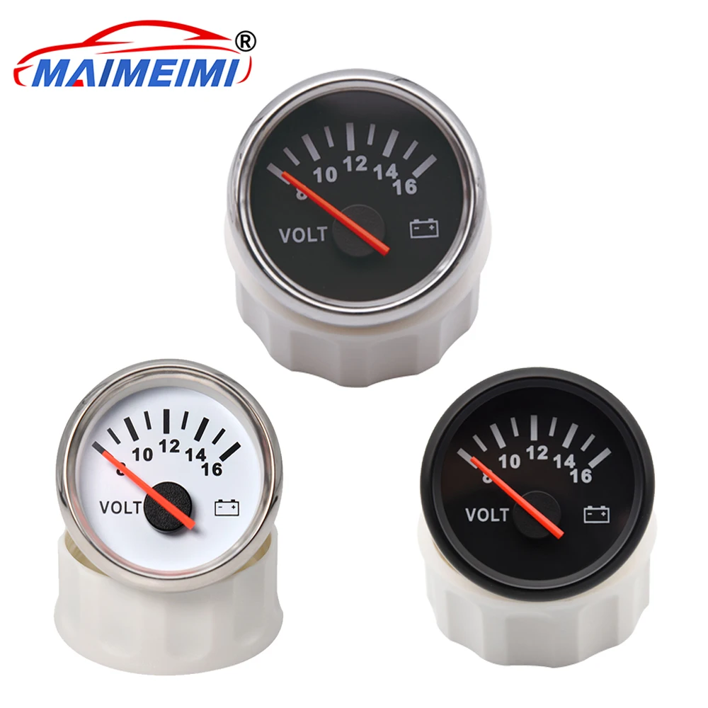

8-16 Volts Voltmeter 52mm digit pointer Car Gauge Waterproof Volt Gauge Red Backlight for Car Caravan Boat Marine