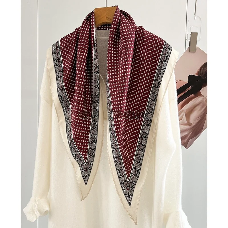 elegant-vintage-double-sided-silk-scarf-shawl-women's-fashion-spring-autumn-winter-multifunctional-geometric-pattern-scarf