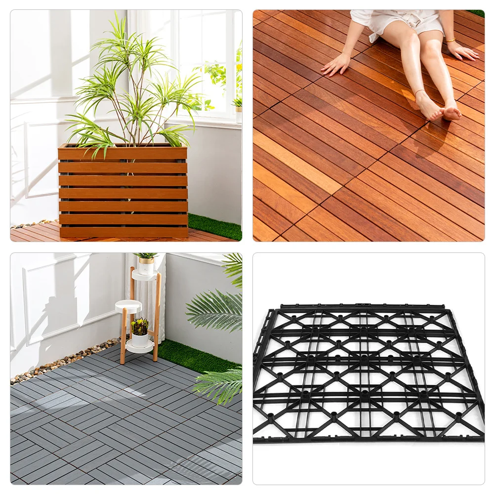

2 Pcs Terrace Mats Plastic Accessories Outdoor Stitching Area Rug Exterior