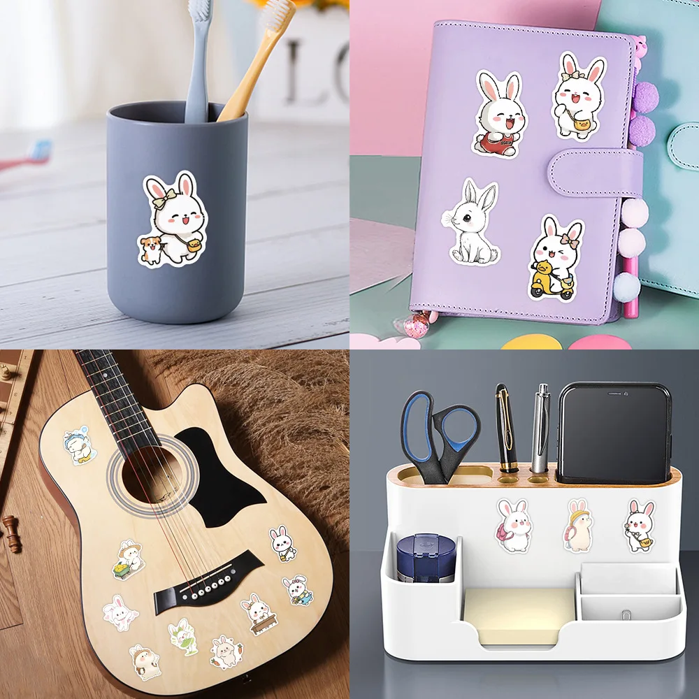 60/120PCS Cute Animal Series Rabbit Graffiti Stickers Luggage Water Cup Scooter Stickers