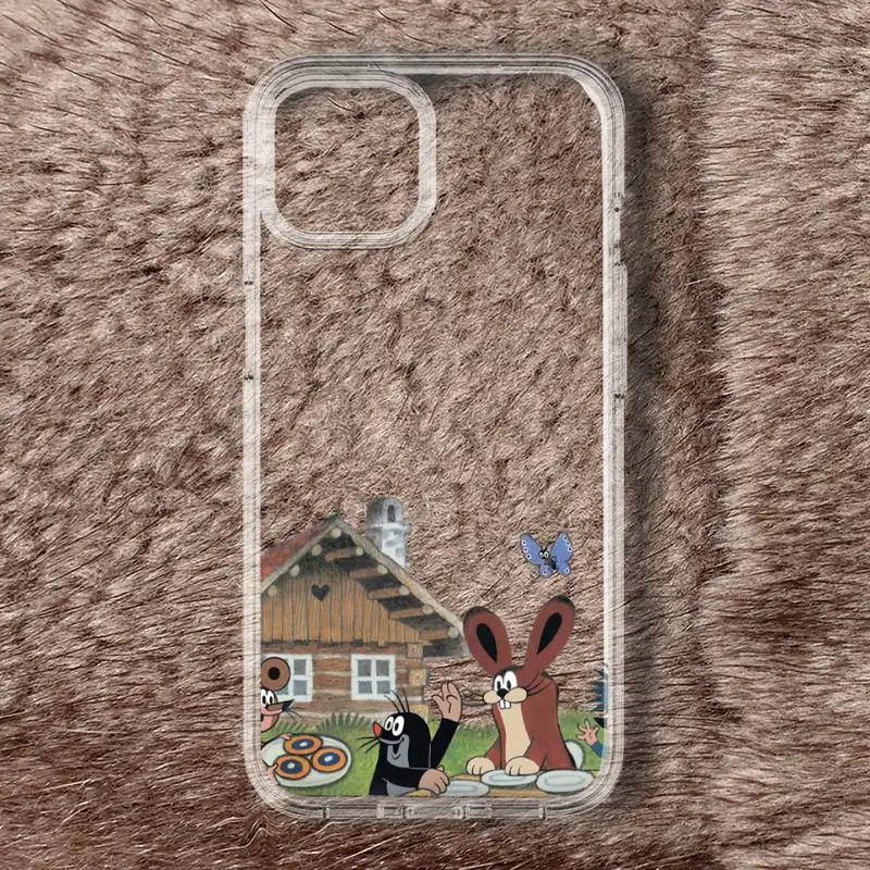 Cartoon classic Krtek a kalhotky Phone Case For iPhone 11 12 Mini 13 14 Pro XS Max X 8 7 6s Plus 5 SE XR Transparent Shell