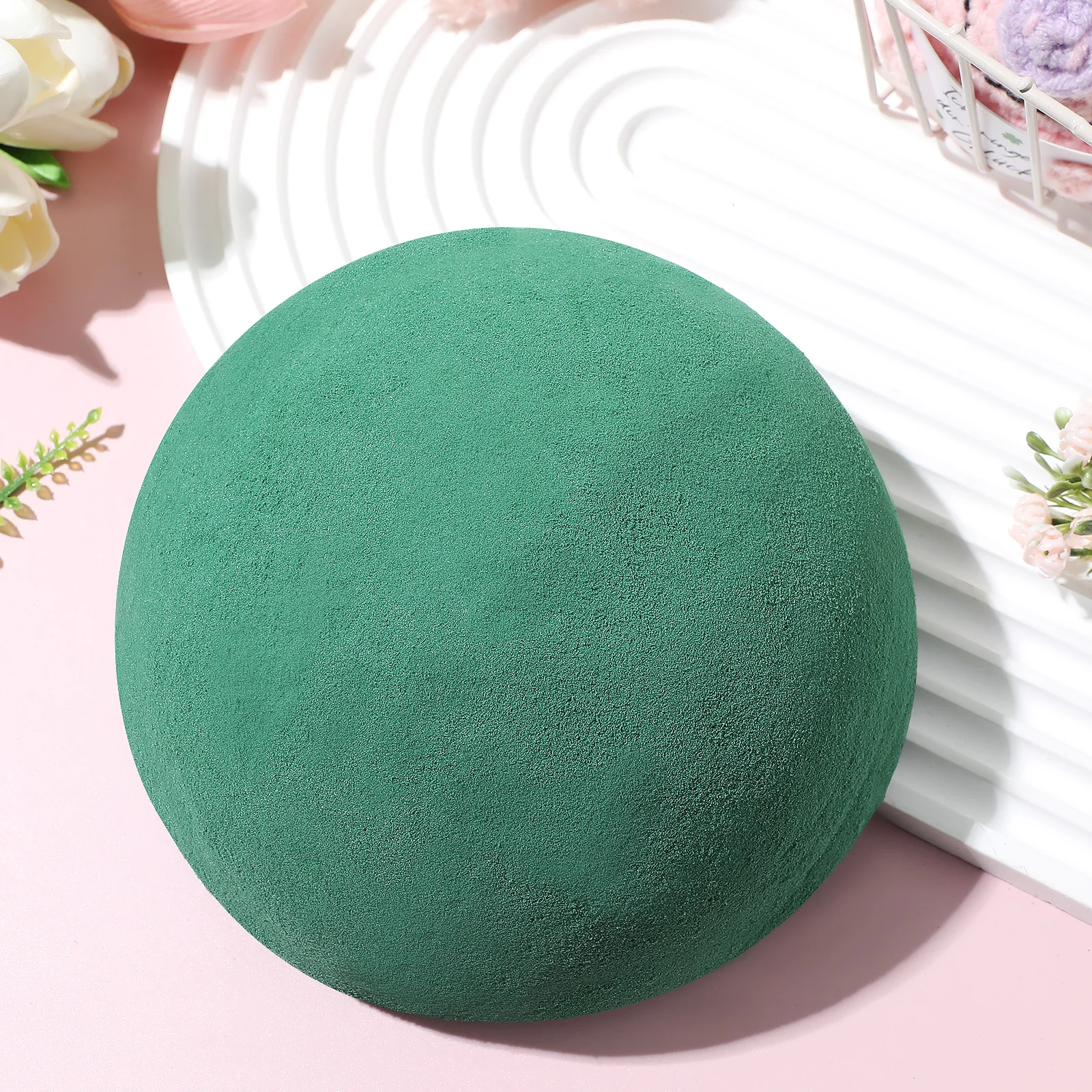 

2pcs Simulated Flower Arrangement Greenery Garland Plant Foam Half Ball Floral Dry Decoration Craft Centerpiece Block Retaining