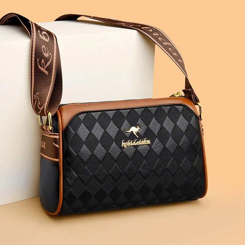 2024 Autumn New Trendy and Versatile Women\'s Small Bag Middle Aged Mom Handbag Soft Leather Texture One Shoulder Crossbody Bag