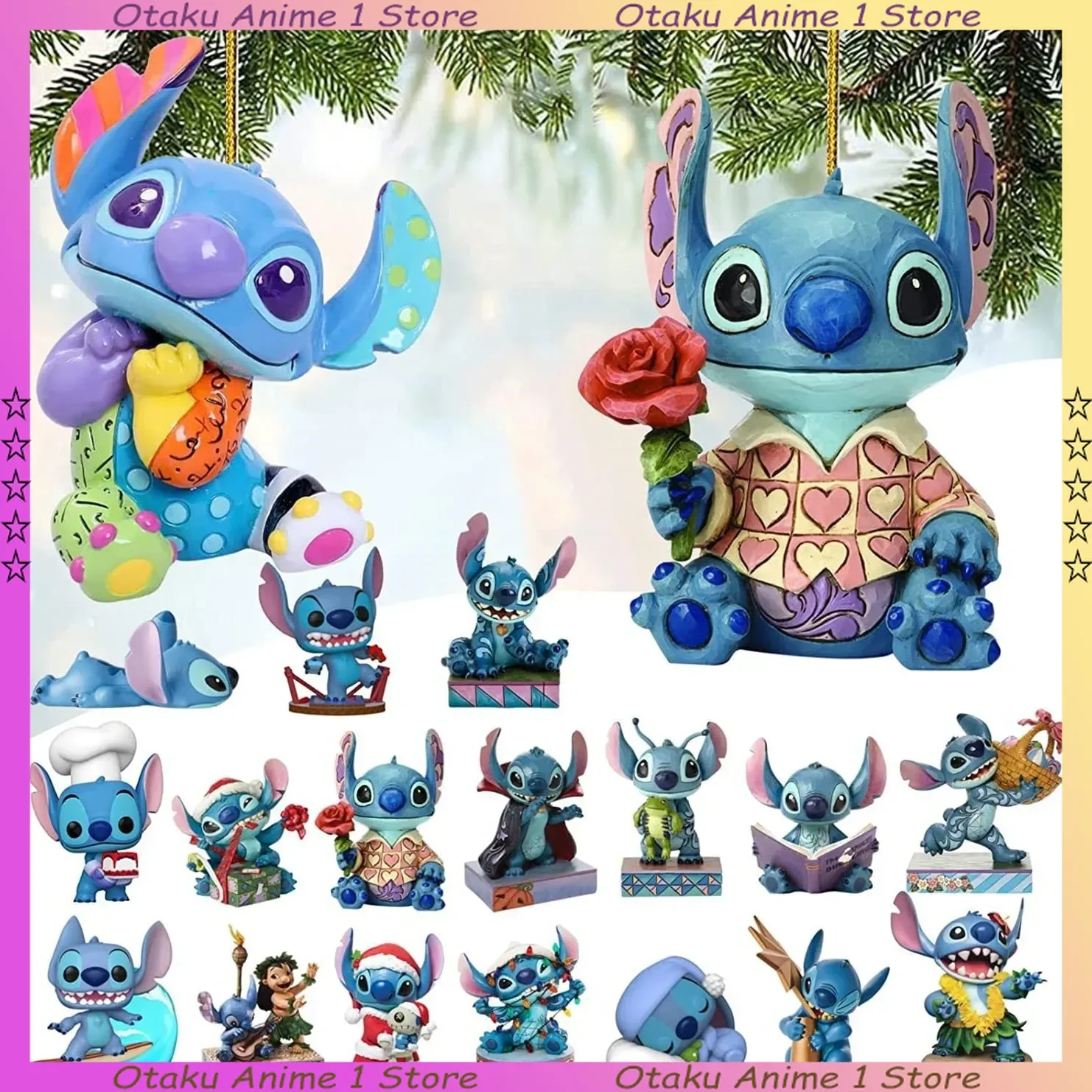 

1 шт. Новогоднее украшение в стиле Стич, милый акриловый 2D-подвес для автомобиля, рюкзака, елки, DIY декор для вечеринок и дома, подарки