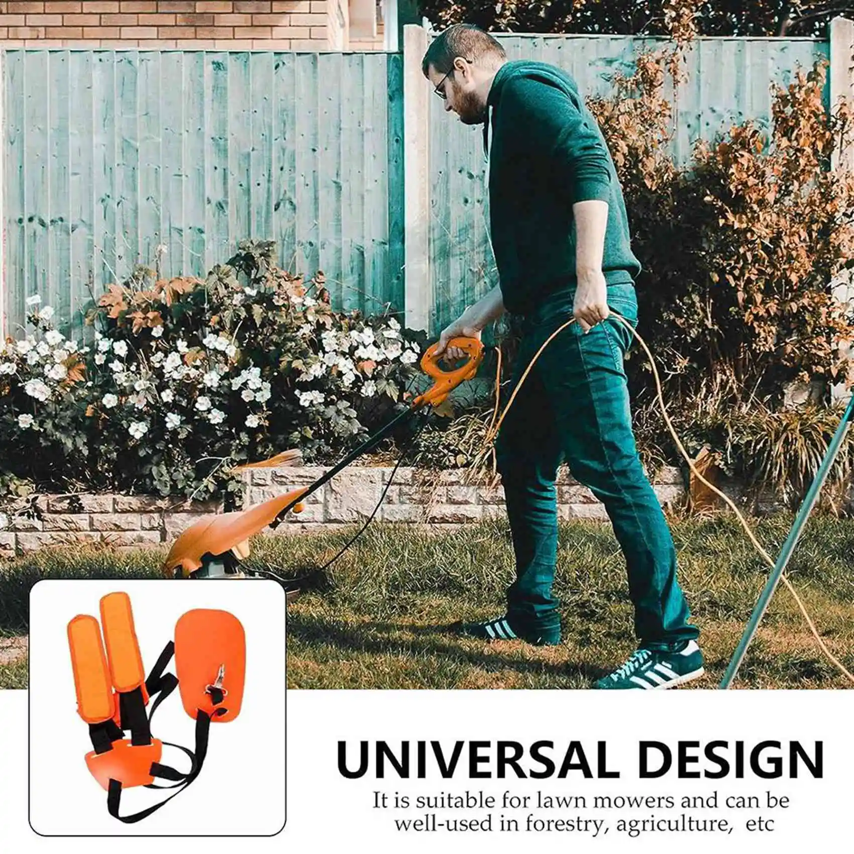 A93E-5X Universal Rimmer Shoulder Strap Grass Trimmer Harness Strap, Comfort Strap Double Shoulder Garden