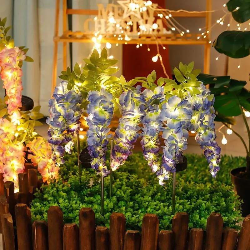 

Lawn Lamp Garden Courtyard Plug-in Lamp Solar Wisteria Flower Night Light Simulation Lamp Outdoor Waterproof Plug-in Lamp Solar