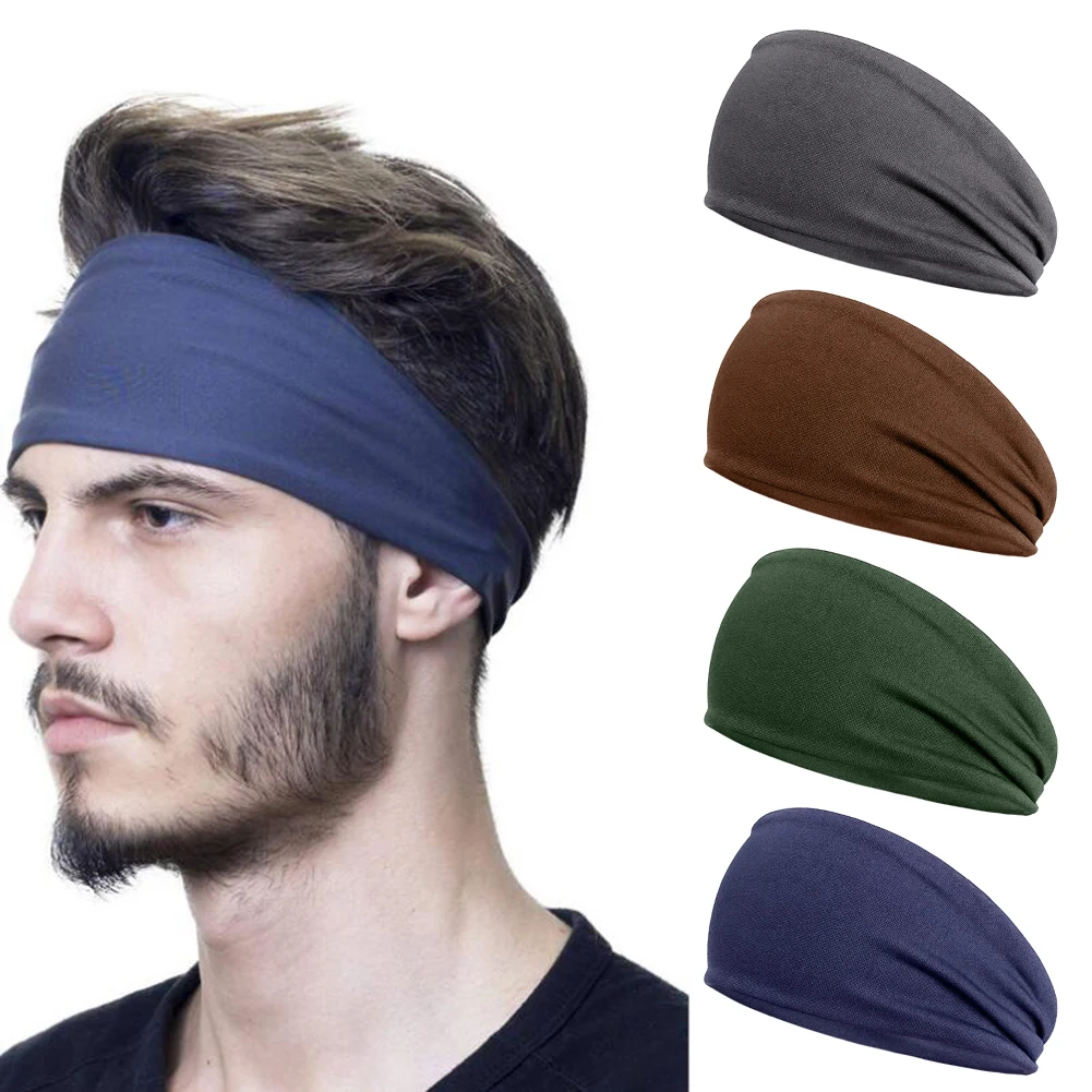 Men Women Sports Headband Elastic Fitness Sweatband Hair Bandage Running Quick-Drying Headband for Jog Basketball Running