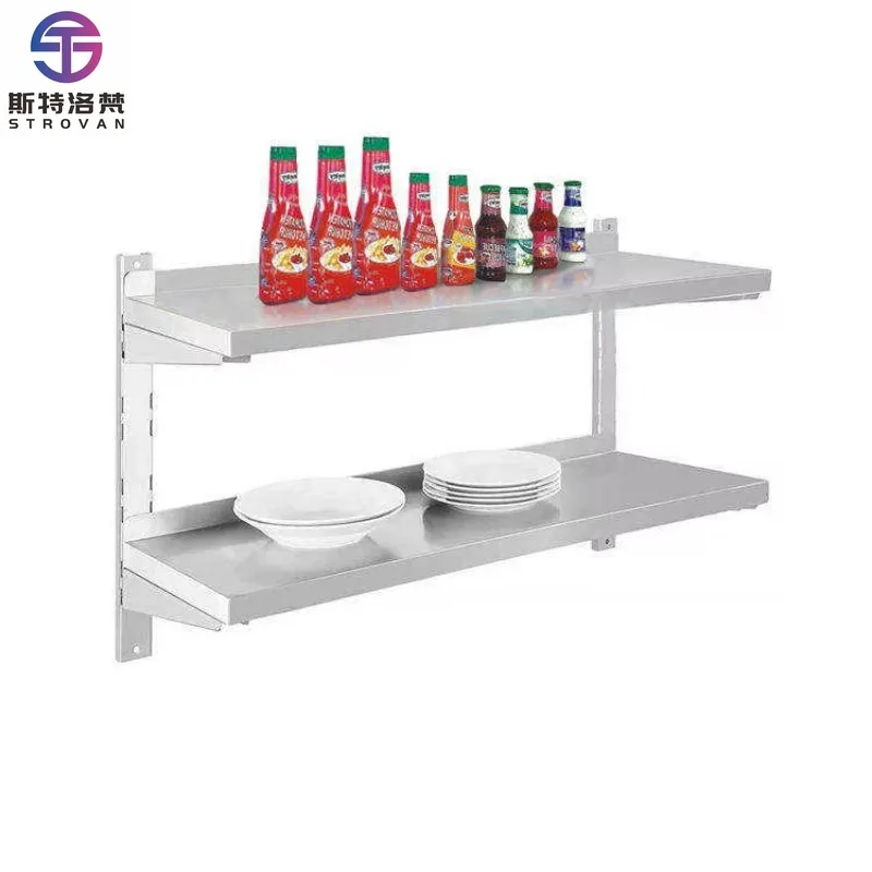 

Stainless Steel Wall Mounted Hanging Shelf Sustainable Kitchen Storage Rack for Restaurant Use Plate Holder for Hotels