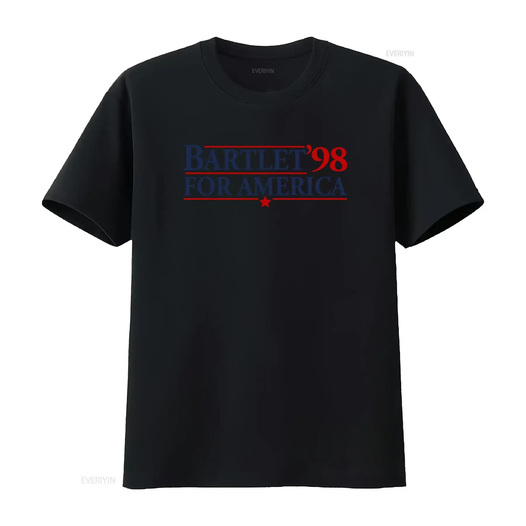 West Wing Bartlet For America T Shirt 1998 American Campaign Style Print vintage Washed Soft homme graphic Comfortable Casual