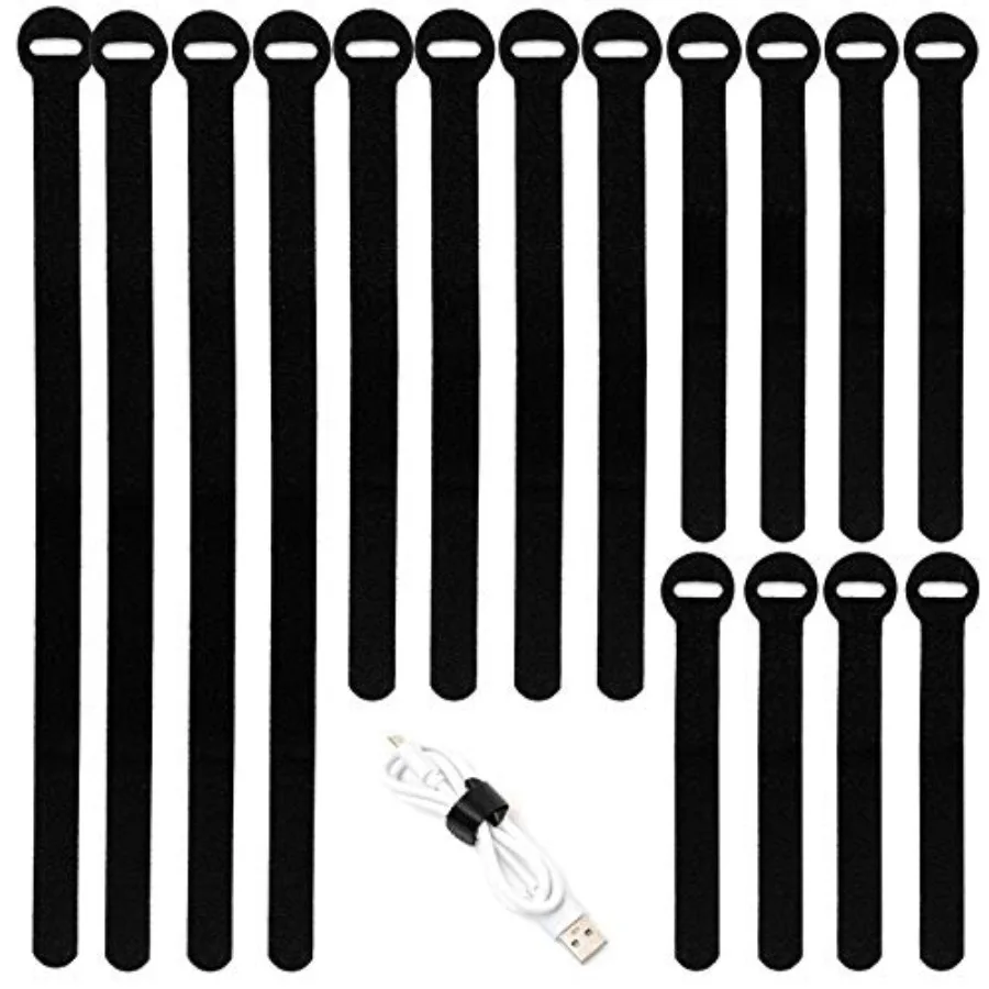150PCS Reusable Cable Ties - 4+6+8+10inch Multi-Purpose Cable management Hook and Loop Cable Straps Wire Ties, Adjustable Faste