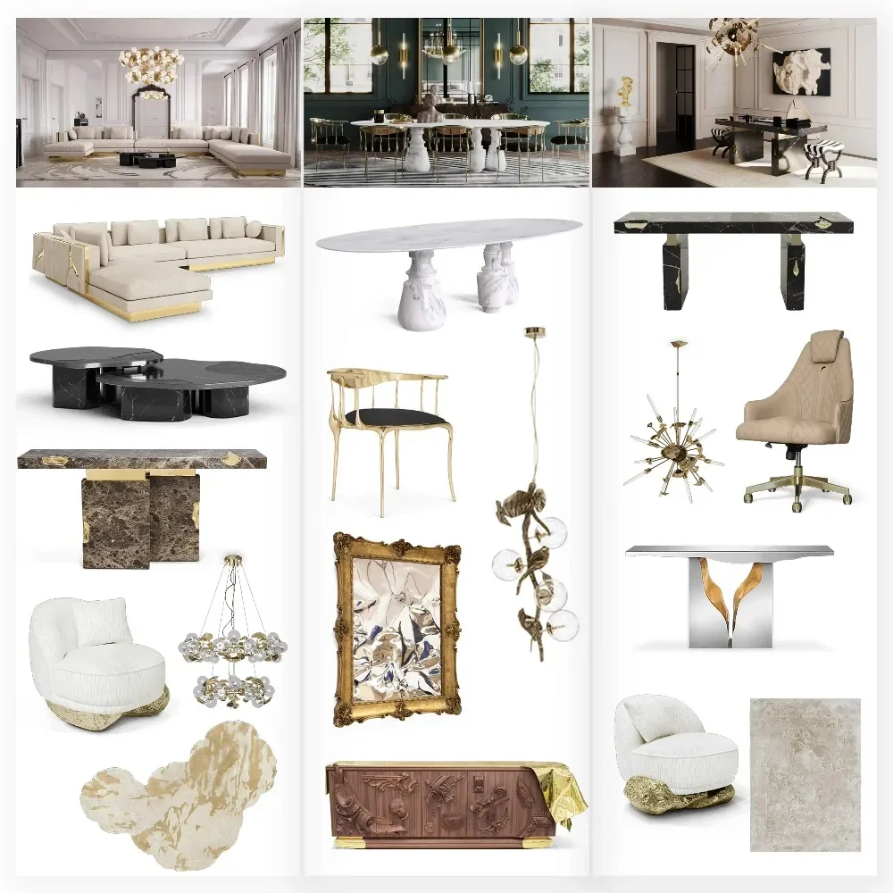 Bespoke Luxury Furniture Package Deal for Ultra High Net Worth Individuals Whole House Full Service Genuine Leather Material