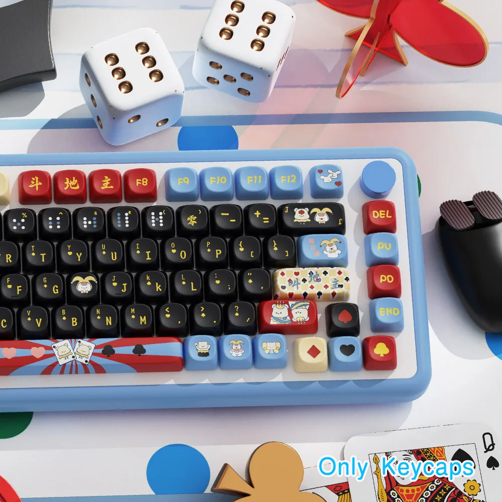 112 Keys Poker Theme Cartoon PBT Keycaps MCA MOA Profile Keycap For Cherry Mx Switch Mechanical Keyboard key caps Customs