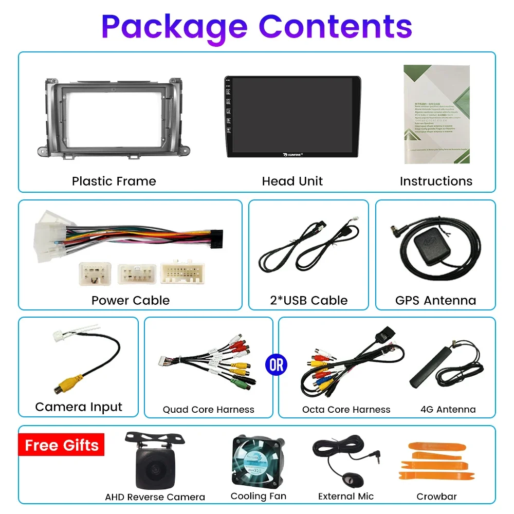 2Din راديو السيارة الاندورويد لتويوتا سيينا 2010-2014 نظام تحديد المواقع والملاحة الوسائط المتعددة مشغل فيديو Carplay أندرويد السيارات ستيريو السيارة BT FM
