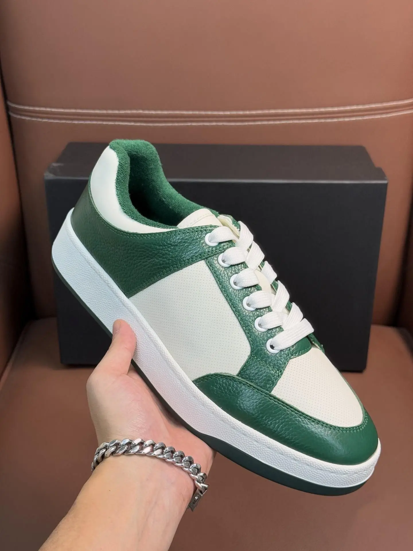 Unisex Fashion Lace Up Board Sneakers Breathable Perforated Panel Soft Inner Thick Flat Sole All Match Street Footwear