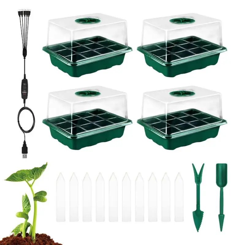 

Plant Starter Trays Elevated Seedling Starter Trays Kits Clone & Plant Propagation Kit Indoor Gardening Plant Germination Trays