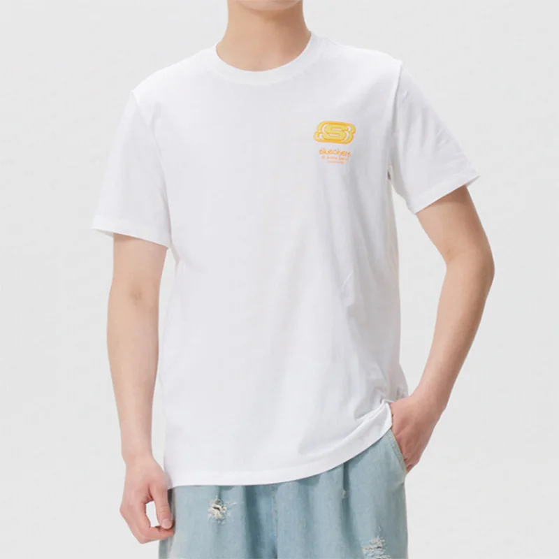 Skechers short-sleeved men's round-neck simple training sports outfit breathable T-shirt L224U137-0019