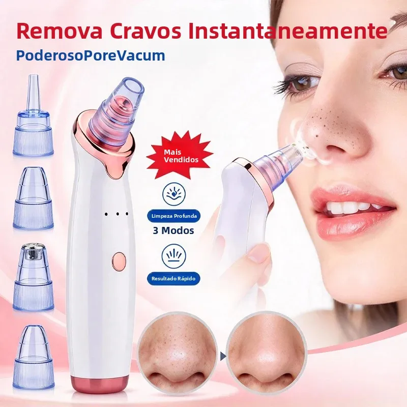 Removedor elétrico de cravos faciais, aspirador de poros, limpador de acne, removedor de manchas escuras, ferramentas de limpeza profunda para o rosto