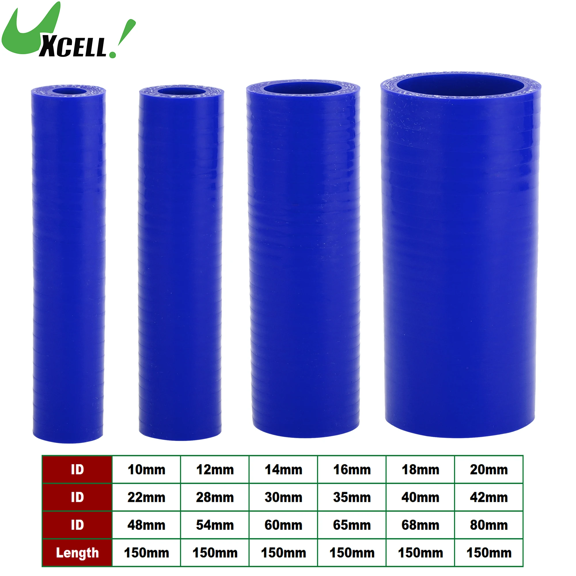 

UXCELL 10/12/14/16/18/20/22/28/30/35/40/42/48/54/60/65/68/80mm ID 150mm Length 4-Ply Reinforced Car Silicone Hose Blue