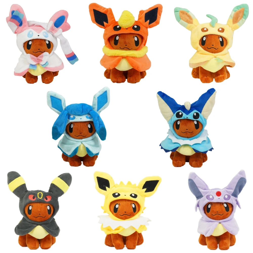 Pokemon Cosplay Plush Toys Pikachu Eevee Cos Umbreon Glaceon Vaporeon Jolteon Espeo Flareon Peluche Stuffed Dolls Birthday Gifts