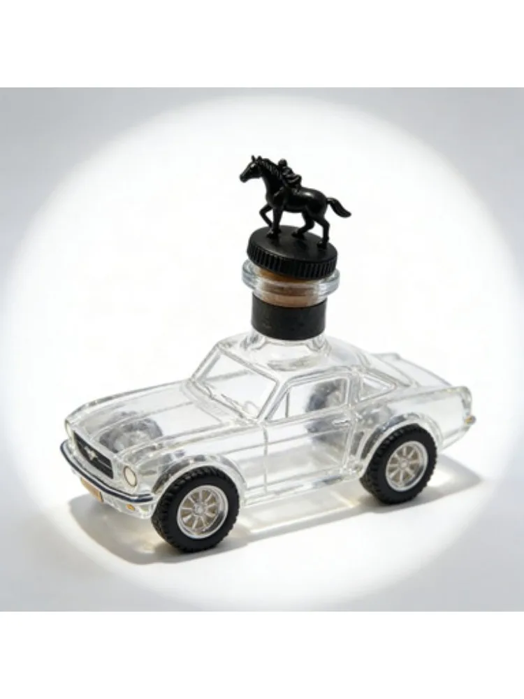 Bouteille de whisky en verre en forme de voiture de police - Nouvelle bouteille de whisky au design Mustang avec verre inclus
