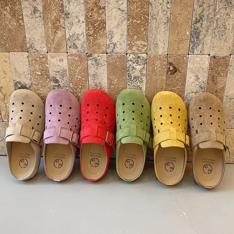 Women Casual Hollow Out Cool Slippers 2026new Korean Version Retro Daily Commuting Street Girl Lazy Foot Versatile Boken Slipper