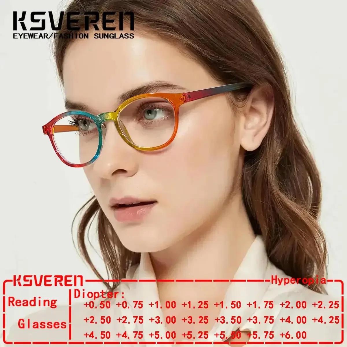 KSVEREN Anti blue light Reading Glasses For Women Men Optical Glasses Customizable Prescription Glasses Prebyopic Eyewear