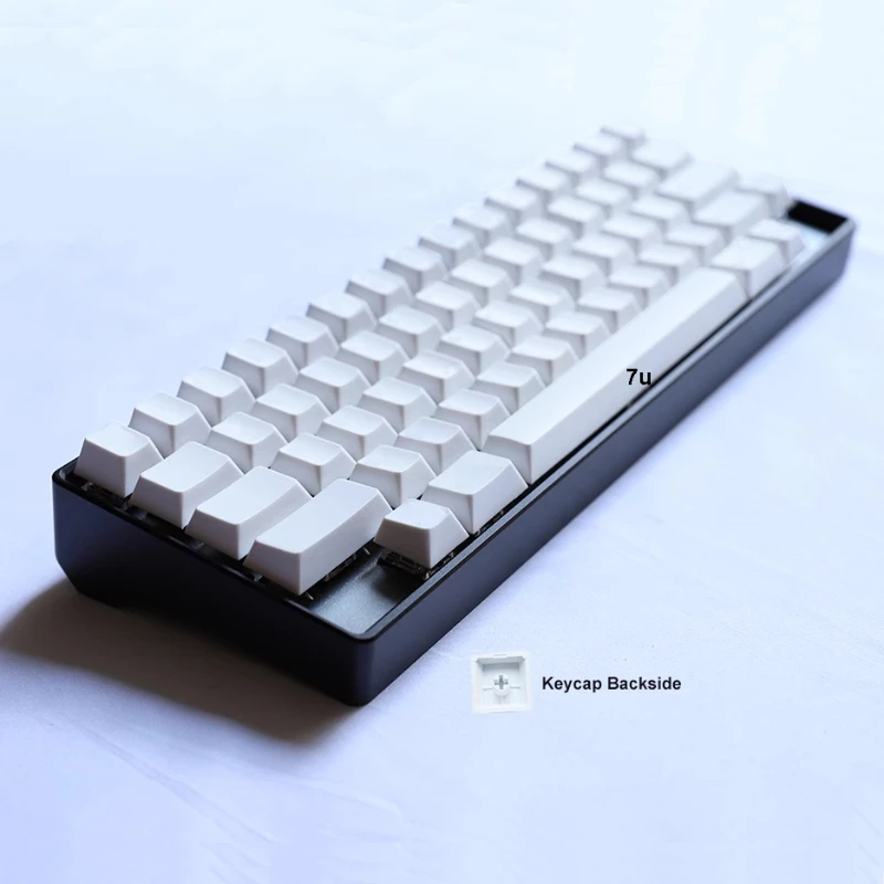 HHKB Cherry Keycaps Disesuaikan 61 Buah PBT Sublimasi Cross Axis HHKB Keyboard Key Caps Lucu Retro Sederhana Putih 7U Space Gamer