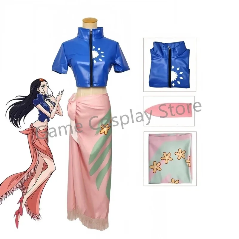 Trajes de vestir de Anime Nico Robin, disfraz de Cosplay, gafas, peluca de fiesta, disfraces para niña, traje de Carnaval de Halloween, 2,r'6;t.